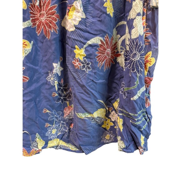 Tribal Femme Floral Print Dress Ruffle Trim‎ Tie Neck Long Sleeve Petite Small - Picture 4 of 8